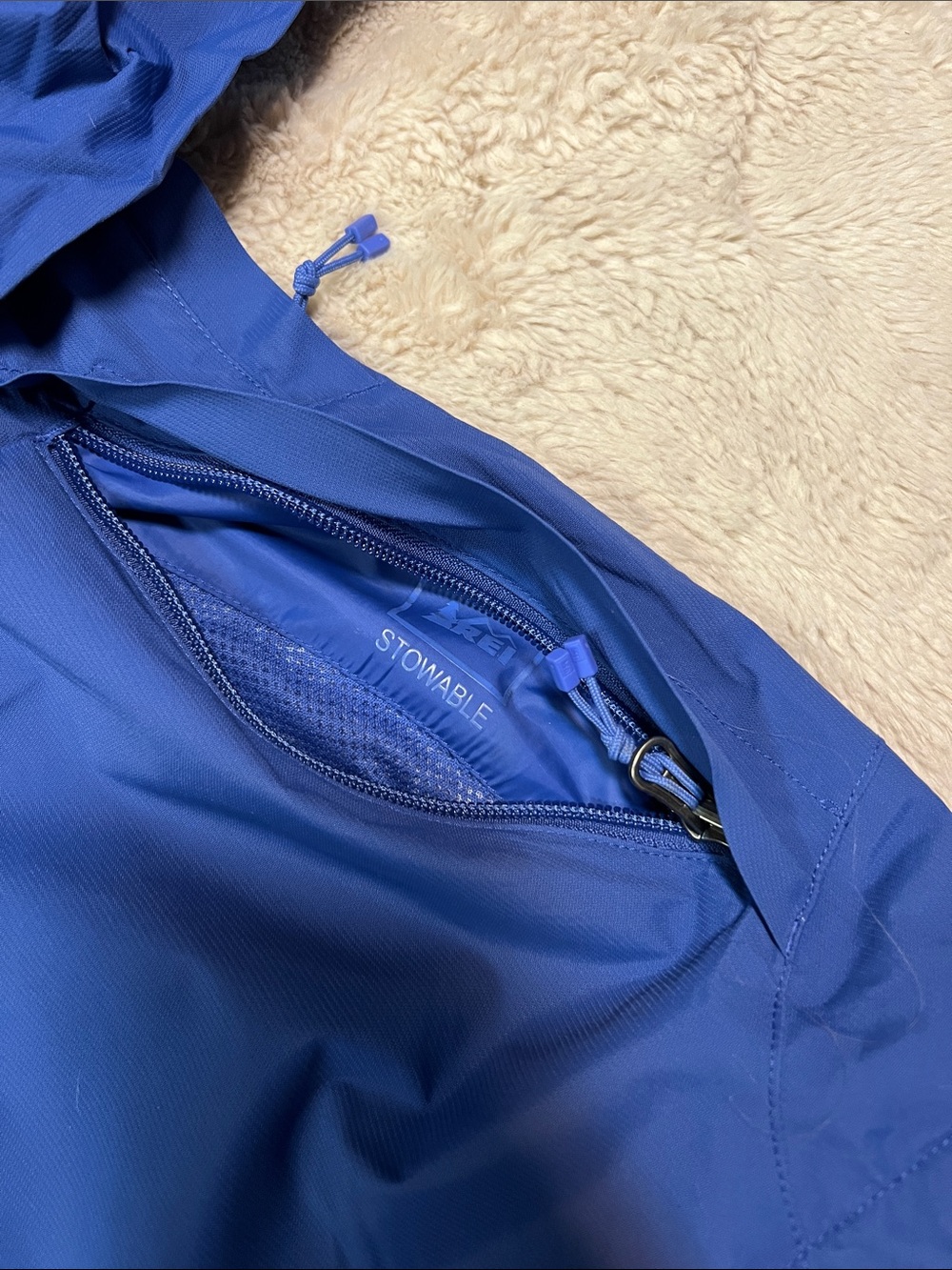 REI Royal Blue Women's Hooded Shell Jacket - Picture 3 of 10